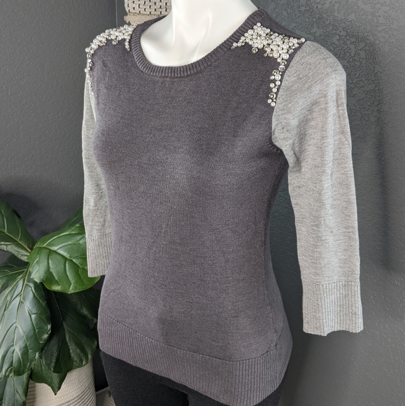 A. Byer Sweaters - A. Byer Pearl Embellished Sweater